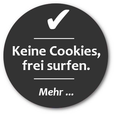 Keine Cookies, frei surfen Hinweis Button